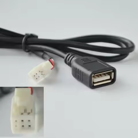 Qxny Multimedia Player Wire Harness Plug Connector 6 Pin or 4Pin Dual USB Interface Cable Adapter fo
