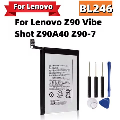 BL246 New Battery For Lenovo Z90 Battery BL246 For Lenovo Vibe Shot Battery Z90A40 Z90-7 3000mAh Rec