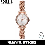 (OFFICIAL WARRANTY) Fossil ES5330 Carlie Three-Hand Rose Gold-Tone Stainless Steel Watch (2 Years Fo