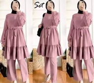 setelan ayu/baju buat lebaran/Set muslim/celana kulot/baju cewe model sekarang/baju dewasa kekinian/fashion wanita termurah 2024