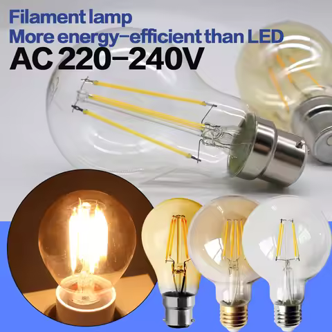 2PCS LED Filament Bulb E14 E27 C35 C35T ST64 G80 A60 220V 4W 9W Warm White Glass 360 Degree Edison R