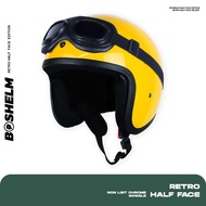 BOSHELM Helm Retro Polos Goggle Kuning Tua