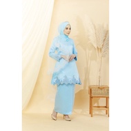 BAJU KURUNG RIAU Bridal duschess satin pengantin baby blue