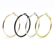 316L Stainless Steel Circle Titanium Steel Earrings Fashionable Atmospheric Spring Shrimp Bow Buckle