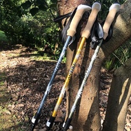 避震極輕三節伸縮外鎖鋁合金雙曜登山杖(三色可選) 交換禮物