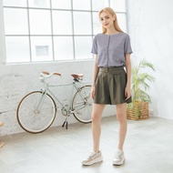 [CUMAR] Asymmetrical Shape Waist Casual Shorts Blue Green