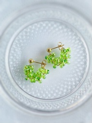 捷克隕石造型耳針 / 蝴蝶結造型 / 耳針 / 18KGP / 隕石 / 過敏対応 / 捷克隕石 / 橄欖石斯芬克斯