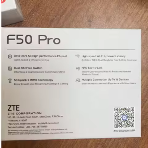 ZTE F50 PRO MU3356 5G Portable WiFi Hotspot F50 Pro Dual Bands 2.4/5GHz 5G SA+NSA 4G LTE CAT13 Sim C
