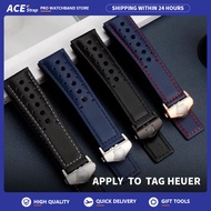 Apply To TAG Heuer 22mm Perforated Leather Watch Strap For  Carrera Monaco - Breathable Vintage Styl