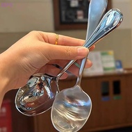 JSPS Large Stainless Steel Round Head Buffet Serving Spoon Thicken Kitchen Dinner Dish Soup Rice Western Restaurant Bar Public Spoon NEW