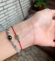 綠髮晶貔貅+幸運紅繩  招正財 開運紅繩