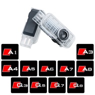 2Pcs Led Car Door Welcome Lights For Audi A1 A3 8P 8V A4 A5 A6 A7 A8 Q3 Q5 Q7 Q8 Sline TT Projector 