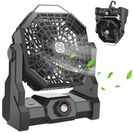 Camping Fan Rechargeable, 10400mAh Portable Battery Operated Camping Fan for Tents, Hangable USB Sil