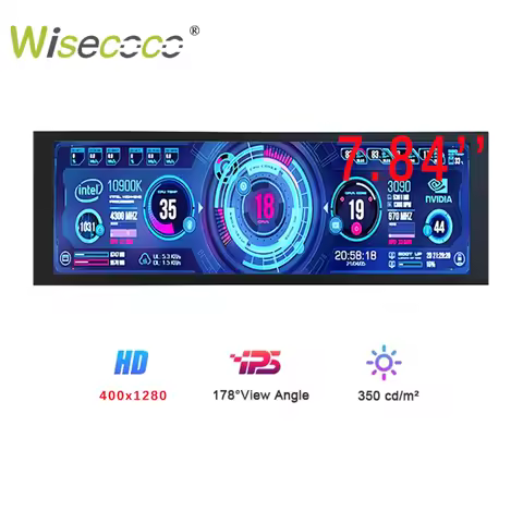 Wisecoco 7.84 Inch Mini Portable Monitor 400*1280 CPU GPU Monitoring IPS Screen Display for Laptop P