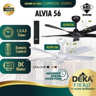 DEKA FIERO Fan FIERO ALVIA 56 Inch 5 Blades 24 Speed DC Motor With Remote Control Ceiling Fan Kipas 