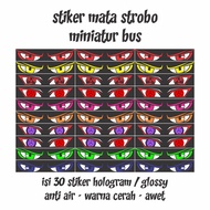 stiker mata miniatur bus | isi 30 stiker | anti air warna cerah awet | hologram atau glossy