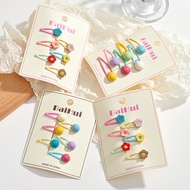 New Style 6 Cute Oil Dripping Candy Color Children Side bb Clips Bangs Hair Clips Sweet Girl Flower 