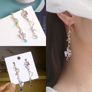 [Xi Decoration Flower Beauty] Bg009m Bridal Earrings S925 Super Fairy Temperament Long Simple Elegan