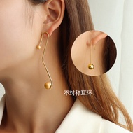 Unique Exaggerated Niche Irregular Shape Gold-Plated Handmade Exaggerated Earrings Studs Titanium St
