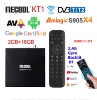 MECOOL KT1 DVB T2 Google Certificated TV Box 10 DVB-T/T2 Amlogic S905X4 4K 2T2R Dual WIFI BT hybrid