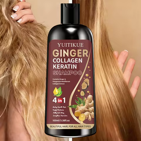YUITIKUE 4-in-1 Ginger Collagen Keratin Shampoo | Deeply Moisturize, Strengthen Hair, For All Hair T