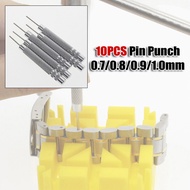 [FAIRLAND] 10Pcs Watch Strap Bracelet Pin Remover Repair Tool Iron Pin Punches 0.7-.0mm