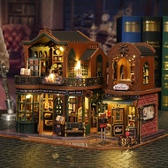 Twilight Bookshop DIY Miniature Wooden Dollhouse Kit Fantasy 3D Puzzle Model Home Decor Collectible 