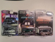 Greenlight - Hollywood John Wick Set of 3 (1969 Ford Mustang BOSS 429 + 1970 Chevrolet Chevello SS 3