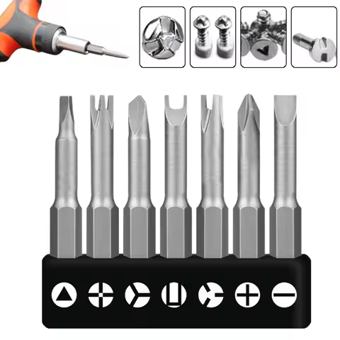 7pcs Special-shaped Screwdriver Set 1/4 Hex Shank Triangle Y U Three Points Four Points And Slotted 
