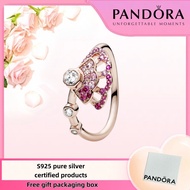 Latest S925 Pure Silver Jewelry Package Duty Free Pandor Pandora Pink Fan Ring