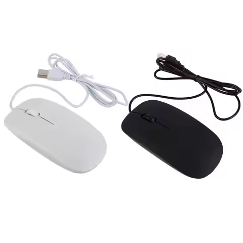 Notebook For Pc Gaming Mouse 1200dpi Black White Ultra Thin Wired Mouse Computer Mouse Optical Mouse