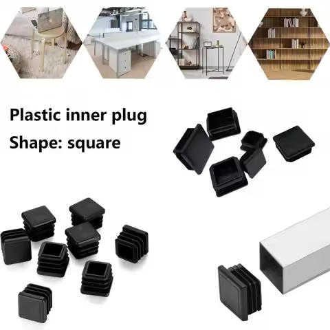 30/20/10pcs Square Plastic Black Blanking End Cap Tube Pipe Insert Plug Bung 10x10mm 13x13mm 15x15mm