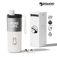 Zowoki Q18-2ED Xiaomeng Temperature-Retaining Water Bottle Premium Grade Cold-Hot Storage Glass Capa