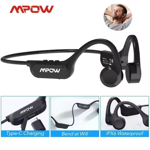 Mpow X14 Bone Sound Headphones Bluetooth 5.3 Open Ear Wireless Bone Conduction Headphones IPX6 Water