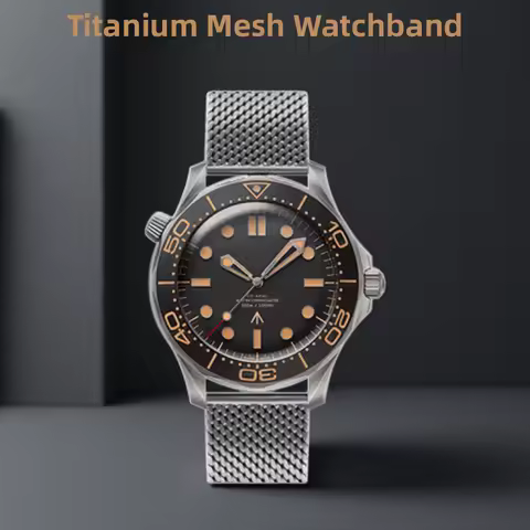 20mm High Quality Titanium metal Watchband Mesh Belt for Omega Seamaster 003 Man Bracelet Titanium S