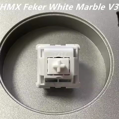 HMX Feker White Marble V3 Switch 5-Pin HIFI Linear Switches POM Smooth 42g Heavily Lubricated Custom