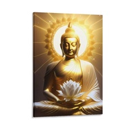 Zen Buddha Art Poster DecorativeLiving Buddha Hanging Painting Sakyamuni Buddha Wall Art Painting Luminous Living Buddha Hanging Painting Sakyamuni Buddha Wall Art