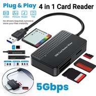 USB 3.0 Type C 4 in 1 Card Reader 5Gbps Memory Smart Card Reader SD TF CF MS Compact Flash Card Adap