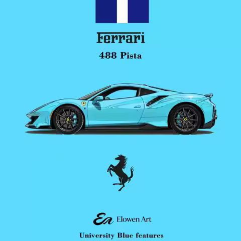 Pre-Sale Elowen Art 1:64 Scale Ferrari 488 Pista Diecast Car Replica With Multiple Color Options Col