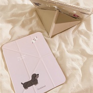 INS Case for IPad Pro 11" Air 7 10/9/8th Gen A16 Y Fold Tablet Case Acrylic with Pen Holder puppy ho