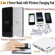 Qi Wireless Charger+ Dual USB Backup Battery Power Bank 10000mAh Charging For Samsung S6 S6 Edge Not