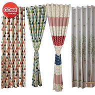 【Thick Curtains】Ring Eyelet 1pcs Sun Insulation Curtains Thick Blackout Pattern Curtain Langsir 100c