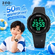 ZGO Need for Speed ​​Boys' Watch Digital Watch 50M Waterproof, LED Light Stopwatch Durable Silicone 