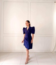 JULIANNA PUFFED SLEEVES DRESS NEOPRENE STRETCHEABLE FILIPINIANA DESIGN JULIANNA