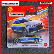 Matchbox BMW i4 Police Sedan 2023 (New Casting) BMW Short Card Matchbox 2025 New Car Collections Hot