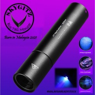 SKYGITZ MALAYSIA USB LED UV 395nm Fluorescent Purple Torch Light FOR JIG 14500 Battery Rechargeable 