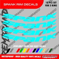 MTB rim decals - Spank rims - cut out - 12 pcs per set