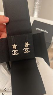 Chanel 23A爆款星星x cc logo耳環