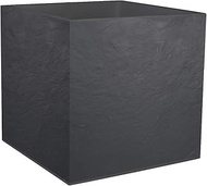 EDA - Square Pot 50 cm Volcania 57 L - Stone Effect Decor - Double Walled - Water Storage Zone - 49.