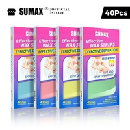 Sumax 40PCS Ready To Use Wax Paper Hair Removal Wax Strips, Used for Facial